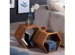 Finebuy Set Di 2 Tavolini Da Salotto In Legno Massiccio Sheesham Set Di Tavolini Da Salotto In Legno Massiccio Di Design Tavolino Da Salotto Piccolo Tavolo Da Divano Legno