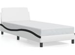 Vidaxl Struttura Letto "Dover"" Bianco E Nero 90X190 Cm In Pelle Finta"