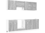 Syfax™ Set Di Mobili Da Cucina Con Cassetto Lyon 8 Pcs Grigio Sonoma