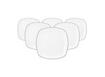 Seltmann Weiden Brotteller Eckig Lido Black Line ø 17,5 Cm 6Er Set