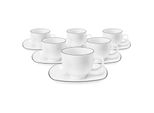 Seltmann Weiden Kaffeetassen Mit Untertassen Lido Black Line 220 Ml 6Er Set