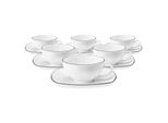 Seltmann Weiden Teetassen Mit Untertassen Eckig Lido Black Line 200 Ml 6Er Set