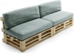 Cuscini Sfoderabile Per Pallet Lotto X2 In Poliestere Bananair 120X80Cm/120X40Cm Grigio Chiaro