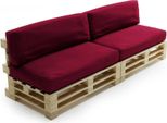 Cuscini Sfoderabile Per Pallet Lotto X2 In Poliestere Bananair 120X80Cm/120X40Cm Rosso