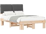 Syfax™ Letto Con Testiera Rivestita Grigio Scuro 120 X 190 Cm