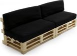 Cuscini Sfoderabile Per Pallet Lotto X2 In Poliestere Bananair 120X80Cm/120X40Cm Nero