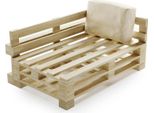 Cuscino Angolare Sfoderabile Per Pallet In Poliestere Bananair 60X40 Cm Beige