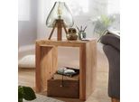 Finebuy Tavolino In Legno Massiccio 60 X 35 Cm Tavolo Da Soggiorno Design Marrone Stile Country Tavolino Colore Selezionabile