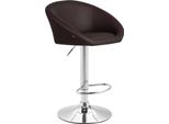 Clp Sgabello Miami V2 In Pelle Finta Regolabile In Altezza E Girevole A 360 Gradi, Marrone