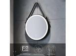 Sonni Specchio Da Bagno Rotondo Illuminazione A Led Specchio Da Parete Touch Antiappannamento Specchio Da Bagno 60 Cm