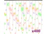 Vidaxl Tenda Luminosa A Led Per Ghiaccioli 10 M 400 Led Colorati 8 Funzioni
