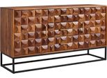 Credenza 145X81X45 Cm In Legno Massiccio Di Sheesham / Credenza In Metallo | Wohnling