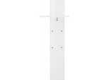 Dmora Mobile Da Ingresso Etesia 27X50X140H Cm Bianco Bianco Lucido, Appendiabiti Un Ripiano Italy