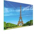 Tagliere Piastra Copriforno Tagliere In Vetro Multiplo 30X22 Cm Torre Eiffel Paesaggio
