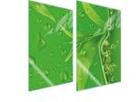 Piastre Copri Fornelli 2 Pezzi 35X52 Ceramica Copri Piano Cottura Vetro Tagliere Fogliame Verde