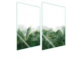 Piastre Copri Fornelli 2 Pezzi 35X52 Ceramica Copri Piano Cottura Vetro Tagliere Fogliame Verde