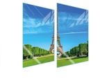 Piastre Copri Fornelli 2 Pezzi 35X52 Copri Piano Cottura In Ceramica Tagliere In Vetro Torre Eiffel Paesaggio