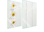 Piastre Coprifornelli 2 Pezzi 35X52 Coprifornelli In Ceramica Tagliere In Vetro Margherita Legno
