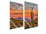 Piastre Copri Fornelli 2 Pezzi 35X52 Ceramica Copri Piano Cottura Tagliere In Vetro Paesaggio Cactus