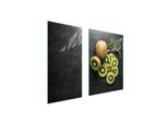 Piastre Coprifornelli 2 Pezzi 75X52 Coprifornelli In Ceramica Tagliere In Vetro Ardesia Kiwi