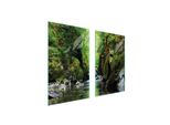Piastre Copri Fornelli 2 Pezzi 75X52 Ceramica Copri Piano Cottura Tagliere Vetro Paesaggio Foresta