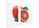 Piastre Copri Fornelli 2 Pezzi 75X52 Copri Piano Cottura In Ceramica Tagliere In Vetro Frutta Pompelmo