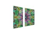 Piastre Copri Fornelli 2 Pezzi 75X52 Copri Piano Cottura In Ceramica Tagliere In Vetro Pezzi Colorati
