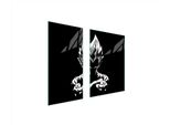 Piastre Copri Fornelli 2 Pezzi 75X52 Ceramica Copri Piano Cottura Vetro Tagliere Anime Nero