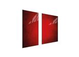 Piastre Copri Fornelli 2 Pezzi 75X52 Copri Piano Cottura In Ceramica Tagliere In Vetro Rosso