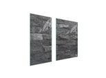 Piastre Copri Fornelli 2 Pezzi 75X52 Copri Piano Cottura In Ceramica Tagliere In Vetro Grigio Mattone