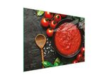 Tagliere Piastra Copriforno Tagliere In Vetro Multiplo 30X22 Cm Pomodori In Ardesia