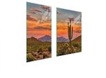 Piastre Copri Fornelli 2 Pezzi 75X52 Copri Piano Cottura In Ceramica Tagliere In Vetro Paesaggio Cactus