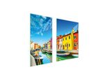 Piastre Coprifornelli 2 Pezzi 75X52 Ceramica Coprifornelli Tagliere In Vetro Paesaggio Colorato