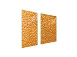 Piastre Copri Fornelli 2 Pezzi 75X52 Copri Piano Cottura In Ceramica Tagliere In Vetro Gocce Golden