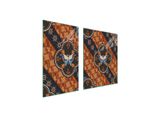 Piastre Copri Fornelli 2 Pezzi 100X52 Ceramica Copri Piano Cottura Vetro Tagliere Marrone