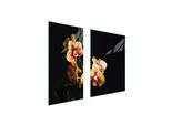 Piastre Copri Fornelli 2 Pezzi 75X52 Copri Piano Cottura In Ceramica Tagliere In Vetro Orchid Black