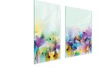 Piastre Copri Fornelli 2 Pezzi 75X52 Copri Piano Cottura In Ceramica Tagliere In Vetro Fiori Art.