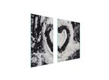Piastre Copri Fornelli 2 Pezzi 75X52 Copri Piano Cottura In Ceramica Tagliere In Vetro Cuore Nero