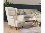 The Living Store Poltrona Crema In Velluto Bianco