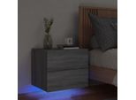 Maison Exclusive - Comodino A Muro Con Luci Led Grigio Sonoma
