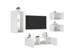 Maison Exclusive - Mobili Tv A Muro 4Pz Con Luci Led Bianchi