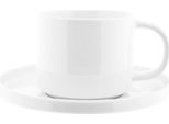 Mulex Set Di 12 Tazze Da Caffè In Porcellana Con Piattino 200 Ml Bianco