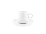 Mulex Set Di 12 Tazze Demitasse In Porcellana Con Piattino Servizio Moka 100 Ml Bianco