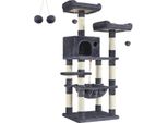 Feandrea Tiragraffi, Albero Tiragraffi 143 Cm, 2 Comode Piattaforme Di Osservazione, Grigio Fumo