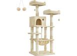 Feandrea Tiragraffi, Albero Tiragraffi 143 Cm, 2 Comode Piattaforme Di Osservazione, Beige