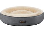 Letto Per Cani Feandrea, Letto Per Gatti, Ciambella, Ø 70 Cm, Grigio Scuro