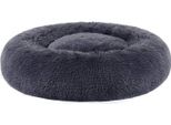 Lettino Per Cani Feandrea, Cestino Per Gatti, Cuscino A Ciambella, Lavabile, Imbottitura Centrale Rimovibile, Peluche Lungo, Diametro 70 Cm, Grigio Scuro