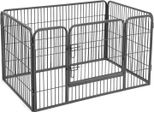 Feandrea Recinto Da Esterno Per Animali Domestici, Recinto Per Cuccioli, 122 X 80 X 70 Cm, Grigio