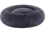 Lettino Per Cani Feandrea, Cestino Per Gatti, Cuscino A Ciambella, Lavabile, Imbottitura Centrale Rimovibile, Peluche Lungo, Diametro 50 Cm, Grigio Scuro
