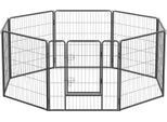 Feandrea, Recinto Esterno Per Cani, 8 Griglie 77 X 80 Cm, Grigio